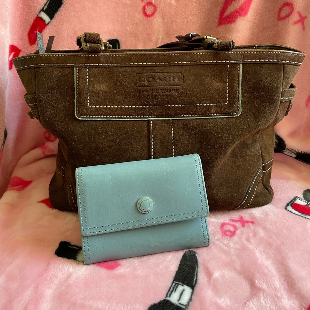 Coach Suede Purse and Leather Wallet